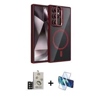 MARSİLYAN™- Galaxy S25 Ultra Kılıf Yadigar Asil Koleksiyonu - Siyah 3D Antistatik Seramik Nano Ekran Koruyucu + Bilvis Titan Kamera Lens - SH