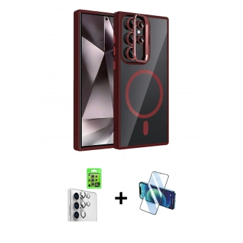 MARSİLYAN™- Galaxy S25 Ultra Kılıf Yadigar Asil Koleksiyonu - Siyah 3D Antistatik Seramik Nano Ekran Koruyucu + Raze Metal Kamera Lens - GS