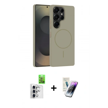 MARSİLYAN™- Galaxy S25 Ultra Kılıf Yankı Form Serisi - Şeffaf Pasifik Cam Ekran Koruyucu + Raze Metal Kamera Lens - GS