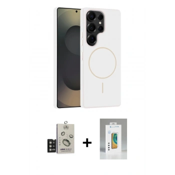 MARSİLYAN™- Galaxy S25 Ultra Kılıf Yankı Form Serisi - Şeffaf Polymer Nano Ekran Koruyucu + Bilvis Titan Kamera Lens - TNGI