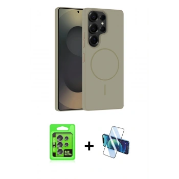 MARSİLYAN™- Galaxy S25 Ultra Kılıf Yankı Form Serisi - Siyah 3D Antistatik Seramik Nano Ekran Koruyucu + Raze Metal Kamera Lens - NLGY