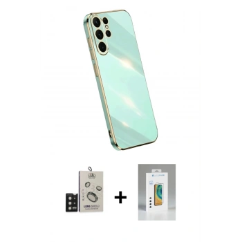 MARSİLYAN™- Galaxy S25 Ultra Kılıf Yankı Serisi - Şeffaf Polymer Nano Ekran Koruyucu + Bilvis Titan Kamera Lens - SH