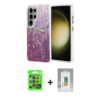 MARSİLYAN™- Galaxy S25 Ultra Kılıf Zirve Modern Prime - Şeffaf Polymer Nano Ekran Koruyucu + Raze Metal Kamera Lens - NLGY