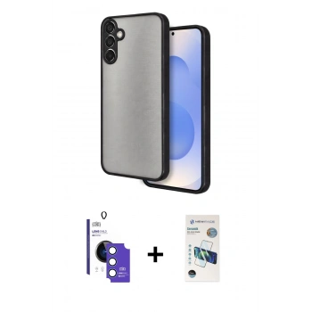 MARSİLYAN™- Galaxy S26 Kılıf Ahenk Çizgi Serisi - Siyah 3D Antistatik Seramik Nano Ekran Koruyucu + Bilvis Titan Kamera Lens - MI