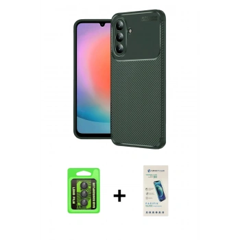 MARSİLYAN™- Galaxy S26 Kılıf Eksen Form Prime - Şeffaf Pasifik Cam Ekran Koruyucu + Raze Metal Kamera Lens - SH