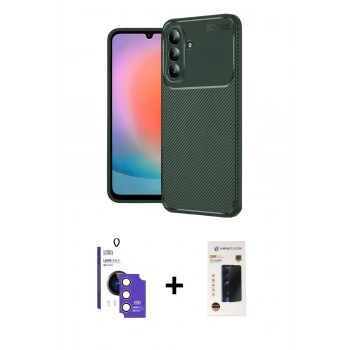 MARSİLYAN™- Galaxy S26 Kılıf Eksen Form Prime - Siyah 3D Antistatik Hayalet Cam Ekran Koruyucu + Bilvis Titan Kamera Lens - PE