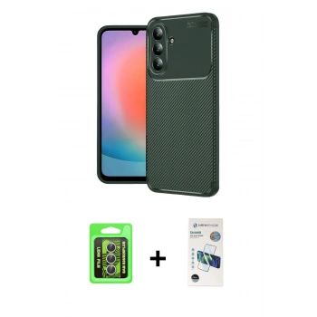 MARSİLYAN™- Galaxy S26 Kılıf Eksen Form Prime - Siyah 3D Antistatik Seramik Nano Ekran Koruyucu + Raze Metal Kamera Lens - GS
