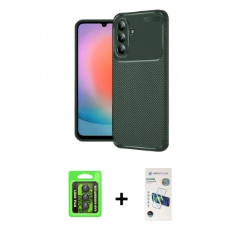 MARSİLYAN™- Galaxy S26 Kılıf Eksen Form Prime - Siyah 3D Antistatik Seramik Nano Ekran Koruyucu + Raze Metal Kamera Lens - SH