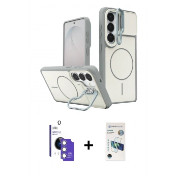MARSİLYAN™- Galaxy S26 Kılıf İz Modern Prime - Siyah 3D Antistatik Seramik Nano Ekran Koruyucu + Bilvis Titan Kamera Lens - GS