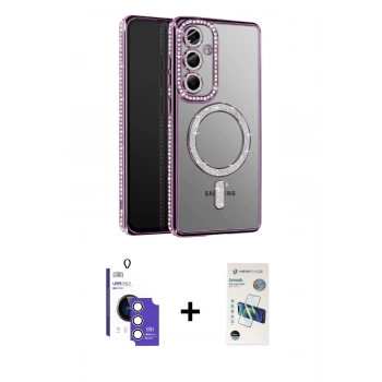 MARSİLYAN™- Galaxy S26 Kılıf Siluet Işık Serisi - Siyah 3D Antistatik Seramik Nano Ekran Koruyucu + Bilvis Titan Kamera Lens - GS