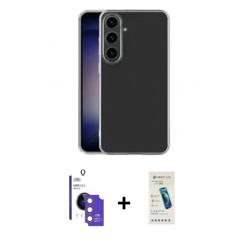 MARSİLYAN™- Galaxy S26 Kılıf Zirve Doku - Şeffaf Pasifik Cam Ekran Koruyucu + Bilvis Titan Kamera Lens - PE