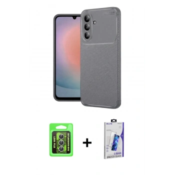 MARSİLYAN™- Galaxy S26 Plus Kılıf Eksen Form Prime - Siyah Bilvis 3D Cam Ekran Koruyucu + Raze Metal Kamera Lens - GS