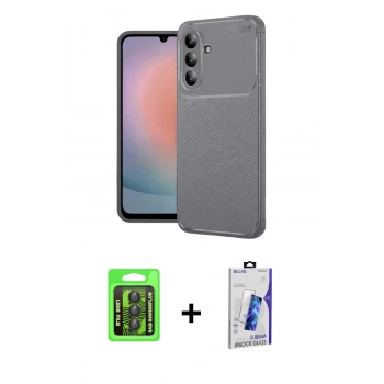 MARSİLYAN™- Galaxy S26 Plus Kılıf Eksen Form Prime - Siyah Bilvis 3D Cam Ekran Koruyucu + Raze Metal Kamera Lens - SH