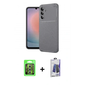 MARSİLYAN™- Galaxy S26 Plus Kılıf Eksen Form Prime - Siyah Bilvis Hayalet Cam Ekran Koruyucu + Raze Metal Kamera Lens - GS