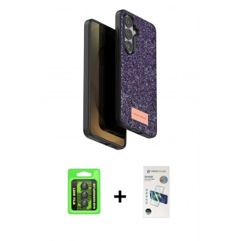 MARSİLYAN™- Galaxy S26 Plus Kılıf Vadi Klasik Serisi - Siyah 3D Antistatik Seramik Nano Ekran Koruyucu + Raze Metal Kamera Lens - SH
