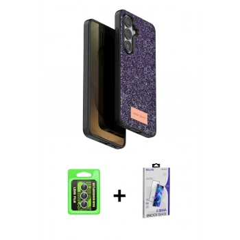 MARSİLYAN™- Galaxy S26 Plus Kılıf Vadi Klasik Serisi - Siyah Bilvis 3D Cam Ekran Koruyucu + Raze Metal Kamera Lens - GS