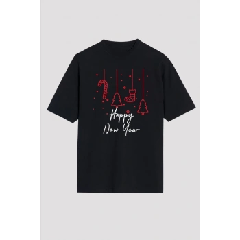 MARSiLYAN- Happy New Year Baskılı Tshirt