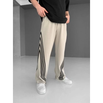 MARSiLYAN- İki İplik Kumaş Şeritli Alt Esofman - Bej