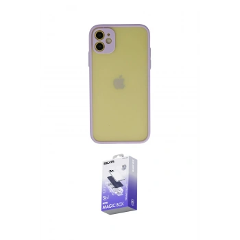 MARSİLYAN™- iPhone 11 Kılıf Ahenk Çizgi Serisi - Siyah Bilvis 5in1 5D Magic Hayalet Cam Ekran Koruyucu