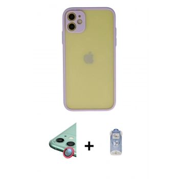 MARSİLYAN™- iPhone 11 Kılıf Ahenk Çizgi Serisi - Siyah Joko Magic 5D Cam + Raze Metal Kamera Lens - KI