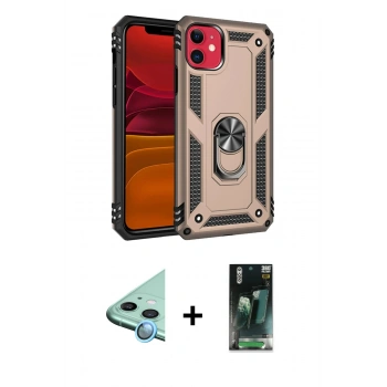 MARSİLYAN™- iPhone 11 Kılıf Ahenk Klasik Koleksiyonu - Şeffaf 360 Full Body Arka Koruyucu + Raze Metal Kamera Lens - MI