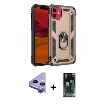 MARSİLYAN™- iPhone 11 Kılıf Ahenk Klasik Koleksiyonu - Şeffaf 360 Full Body Arka Koruyucu + Raze Metal Kamera Lens - MR