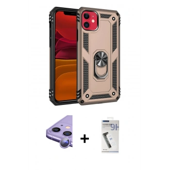 MARSİLYAN™- iPhone 11 Kılıf Ahenk Klasik Koleksiyonu - Şeffaf Uv Polymer Nano Ekran Koruyucu + Raze Metal Kamera Lens - MR