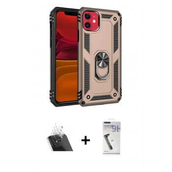 MARSİLYAN™- iPhone 11 Kılıf Ahenk Klasik Koleksiyonu - Şeffaf Uv Polymer Nano Ekran Koruyucu + Kamera Lens Koruma Cam - SF