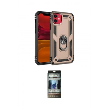 MARSİLYAN™- iPhone 11 Kılıf Ahenk Klasik Koleksiyonu - Siyah 34D Hayalet Izgaralı Cam