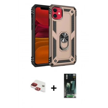MARSİLYAN™- iPhone 11 Kılıf Ahenk Klasik Koleksiyonu - Siyah 360 Mat Full Body Arka Koruyucu + Pers Alüminyum Kamera Lens - KI