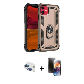 MARSİLYAN™- iPhone 11 Kılıf Ahenk Klasik Koleksiyonu - Siyah 3D Antistatik Mat Seramik Nano Ekran Koruyucu + Pers Alüminyum Kamera Lens - LT