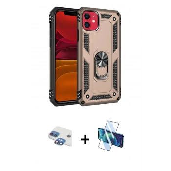 MARSİLYAN™- iPhone 11 Kılıf Ahenk Klasik Koleksiyonu - Siyah 3D Antistatik Seramik Nano Ekran Koruyucu + Pers Alüminyum Kamera Lens - GI