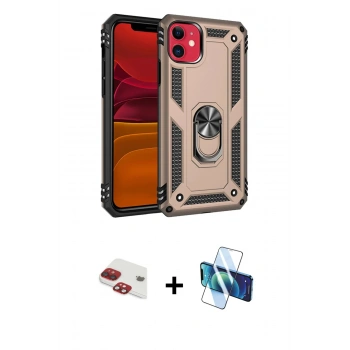 MARSİLYAN™- iPhone 11 Kılıf Ahenk Klasik Koleksiyonu - Siyah 3D Antistatik Seramik Nano Ekran Koruyucu + Pers Alüminyum Kamera Lens - KI