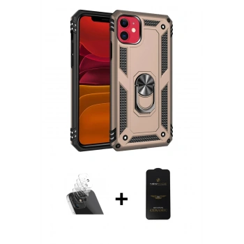 MARSİLYAN™- iPhone 11 Kılıf Ahenk Klasik Koleksiyonu - Siyah 6D Antistatik Mat Seramik Hayalet Nano Ekran Koruyucu + Kamera Lens Koruma Cam - SF