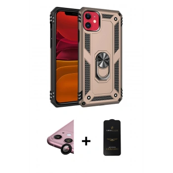 MARSİLYAN™- iPhone 11 Kılıf Ahenk Klasik Koleksiyonu - Siyah 6D Antistatik Mat Seramik Hayalet Nano Ekran Koruyucu + Raze Metal Kamera Lens - SH