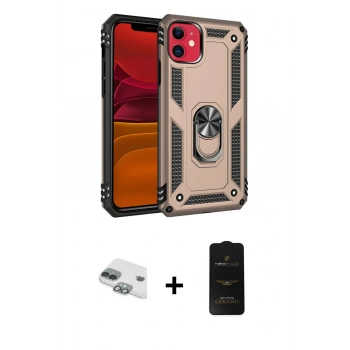 MARSİLYAN™- iPhone 11 Kılıf Ahenk Klasik Koleksiyonu - Siyah 6D Antistatik Mat Seramik Hayalet Nano Ekran Koruyucu + Pers Alüminyum Kamera Lens - YL