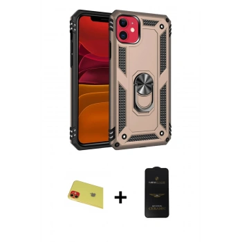 MARSİLYAN™- iPhone 11 Kılıf Ahenk Klasik Koleksiyonu - Siyah 6D Antistatik Mat Seramik Hayalet Nano Ekran Koruyucu + Rainbow Kamera Lens Koruma Cam - KI