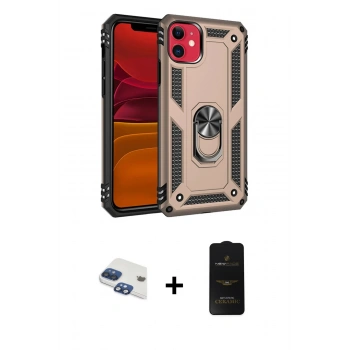 MARSİLYAN™- iPhone 11 Kılıf Ahenk Klasik Koleksiyonu - Siyah 6D Antistatik Mat Seramik Hayalet Nano Ekran Koruyucu + Pers Alüminyum Kamera Lens - LT