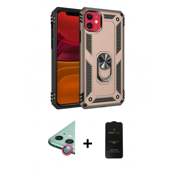 MARSİLYAN™- iPhone 11 Kılıf Ahenk Klasik Koleksiyonu - Siyah 6D Antistatik Mat Seramik Hayalet Nano Ekran Koruyucu + Raze Metal Kamera Lens - KI