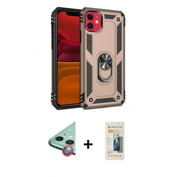MARSİLYAN™- iPhone 11 Kılıf Ahenk Klasik Koleksiyonu - Siyah 6D Mat Seramik Hayalet Nano Ekran Koruyucu + Raze Metal Kamera Lens - KI