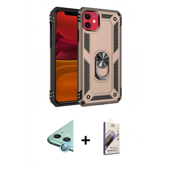 MARSİLYAN™- iPhone 11 Kılıf Ahenk Klasik Koleksiyonu - Siyah Bilvis 3D Mat Cam Ekran Koruyucu + Raze Metal Kamera Lens - MI