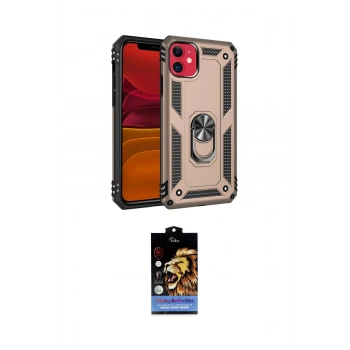 MARSİLYAN™- iPhone 11 Kılıf Ahenk Klasik Koleksiyonu - Siyah Buffer Hayalet Cam Ekran Koruyucu