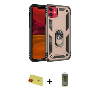 MARSİLYAN™- iPhone 11 Kılıf Ahenk Klasik Koleksiyonu - Siyah Joko Magic 5D Hayalet Cam + Rainbow Kamera Lens Koruma Cam - KI