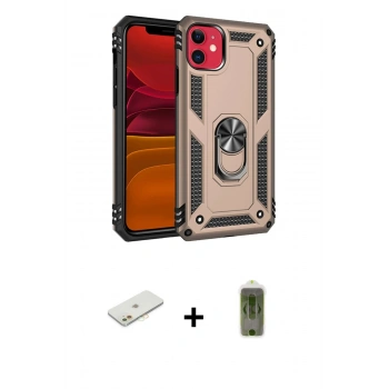 MARSİLYAN™- iPhone 11 Kılıf Ahenk Klasik Koleksiyonu - Siyah Joko Magic 5D Hayalet Cam + Renkli Kamera Lens Koruma Cam - TU