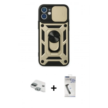MARSİLYAN™- iPhone 11 Kılıf Ahenk Klasik - Şeffaf Uv Polymer Nano Ekran Koruyucu + Pers Alüminyum Kamera Lens - YL