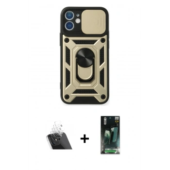 MARSİLYAN™- iPhone 11 Kılıf Ahenk Klasik - Siyah 360 Mat Full Body Arka Koruyucu + Kamera Lens Koruma Cam - SF