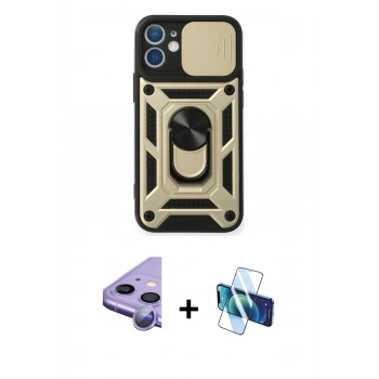 MARSİLYAN™- iPhone 11 Kılıf Ahenk Klasik - Siyah 3D Antistatik Seramik Nano Ekran Koruyucu + Raze Metal Kamera Lens - MR