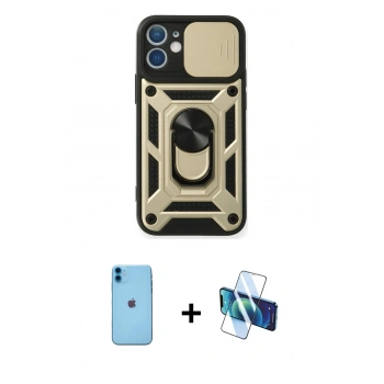 MARSİLYAN™- iPhone 11 Kılıf Ahenk Klasik - Siyah 3D Antistatik Seramik Nano Ekran Koruyucu + Neon Fosforlu Kamera Lens - MI