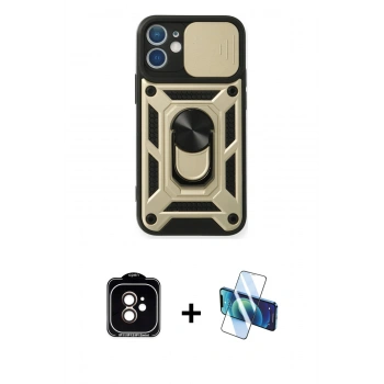 MARSİLYAN™- iPhone 11 Kılıf Ahenk Klasik - Siyah 3D Antistatik Seramik Nano Ekran Koruyucu + PVD Metal Kamera Lens - TU