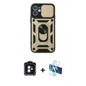 MARSİLYAN™- iPhone 11 Kılıf Ahenk Klasik - Siyah 3D Antistatik Seramik Nano Ekran Koruyucu + PVD Metal Kamera Lens - YL